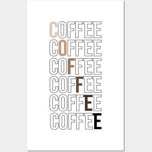 Repeating coffee with coffee colors Posters and Art